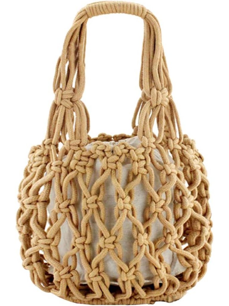 Straw Bag For Women Cotton Thread Crochet Bags Summer Beach Purse Casual Bucket
